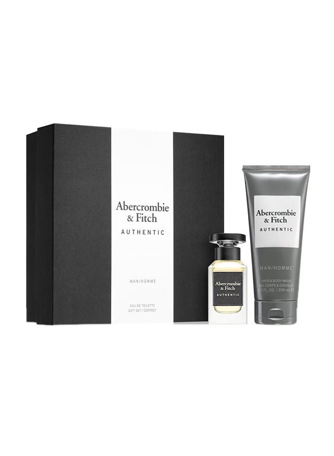 Authentic Men Set Edt 50Ml And 200Ml Hair, Body Wash