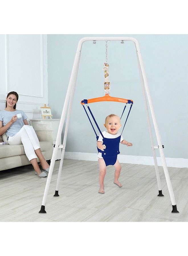 2 in 1 Baby Jumper and Toddler Swing with Foldable Stand Swing Set and Bouncers for Infant