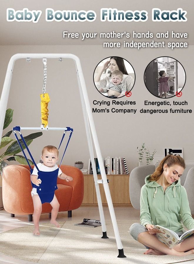 2 in 1 Baby Jumper and Toddler Swing with Foldable Stand Swing Set and Bouncers for Infant