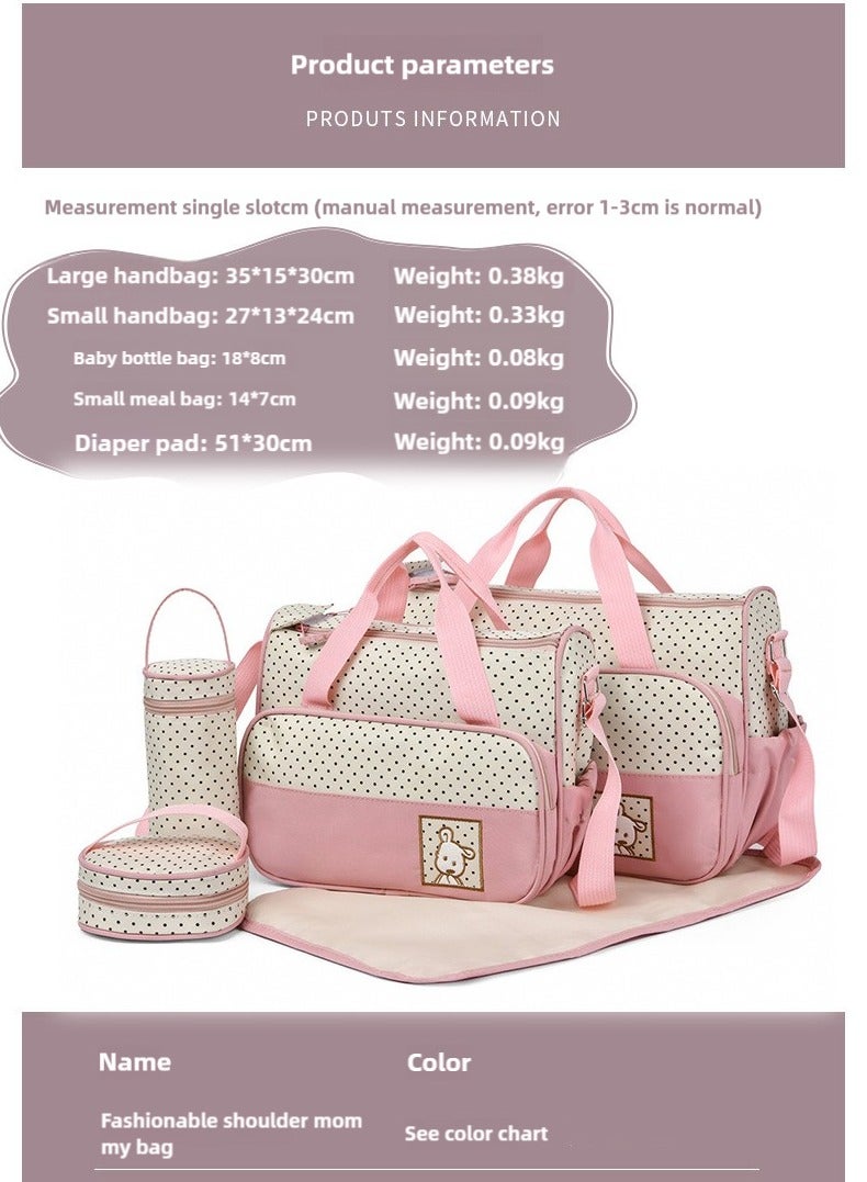 4-In-1 Multi-Functional Baby Diaper Bag Set（pink）