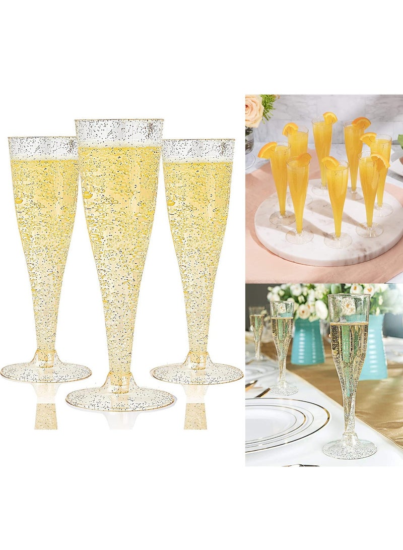 12 Pack Plastic Champagne Flutes Disposable 6.5 Oz Clear Plastic Champagne Glasses Perfect for Wedding and Shower Party