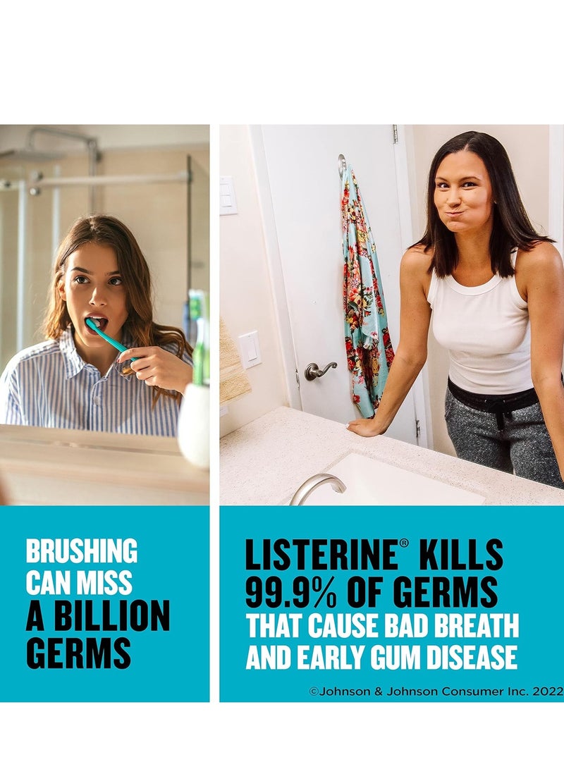 Listerine Cool Mint Antiseptic Mouthwash, Daily Oral Rinse Kills 99% of Germs that Cause Bad Breath, Plaque and Gingivitis for a Fresher, Cleaner Mouth, Cool Mint Flavor, 1.5 L