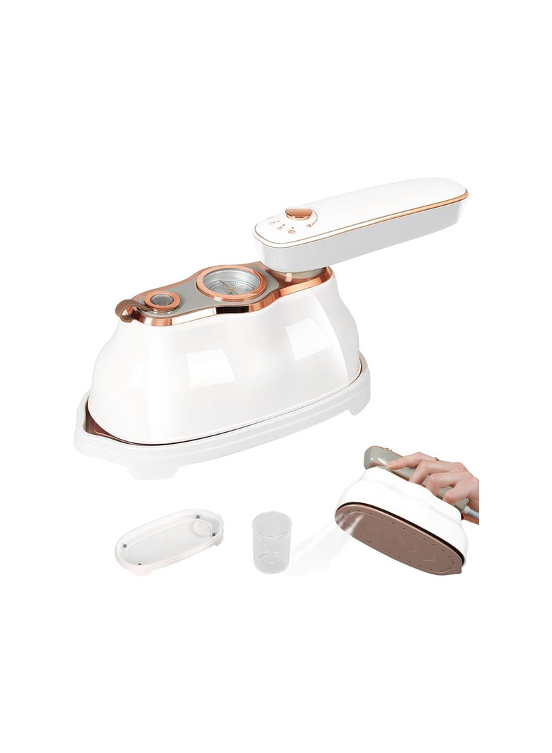 Compact 1200W Mini Steam Iron with 180° Rotatable Design, Dual Function Ironing & Steaming, Temperature Indicator, Portable Handheld Garment Steamer for Travel and Home Use.