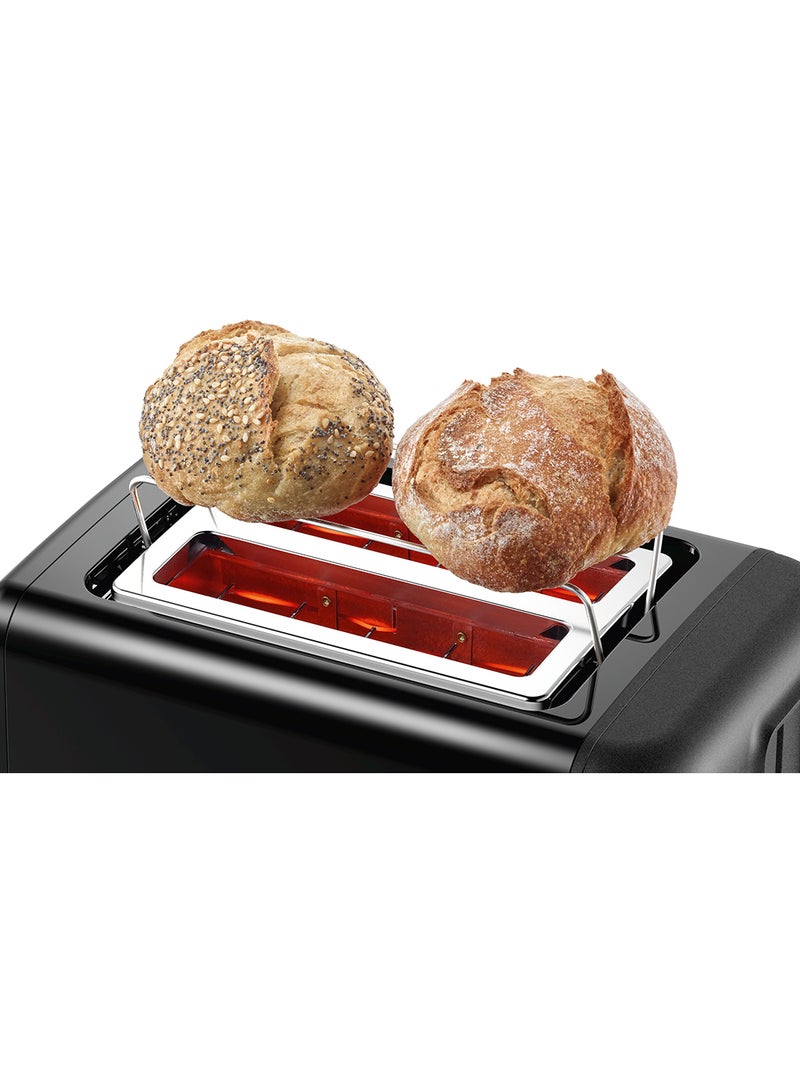 DesignLine Stainless Steel Toaster, Two Slice 970 W TAT3P423GB Black