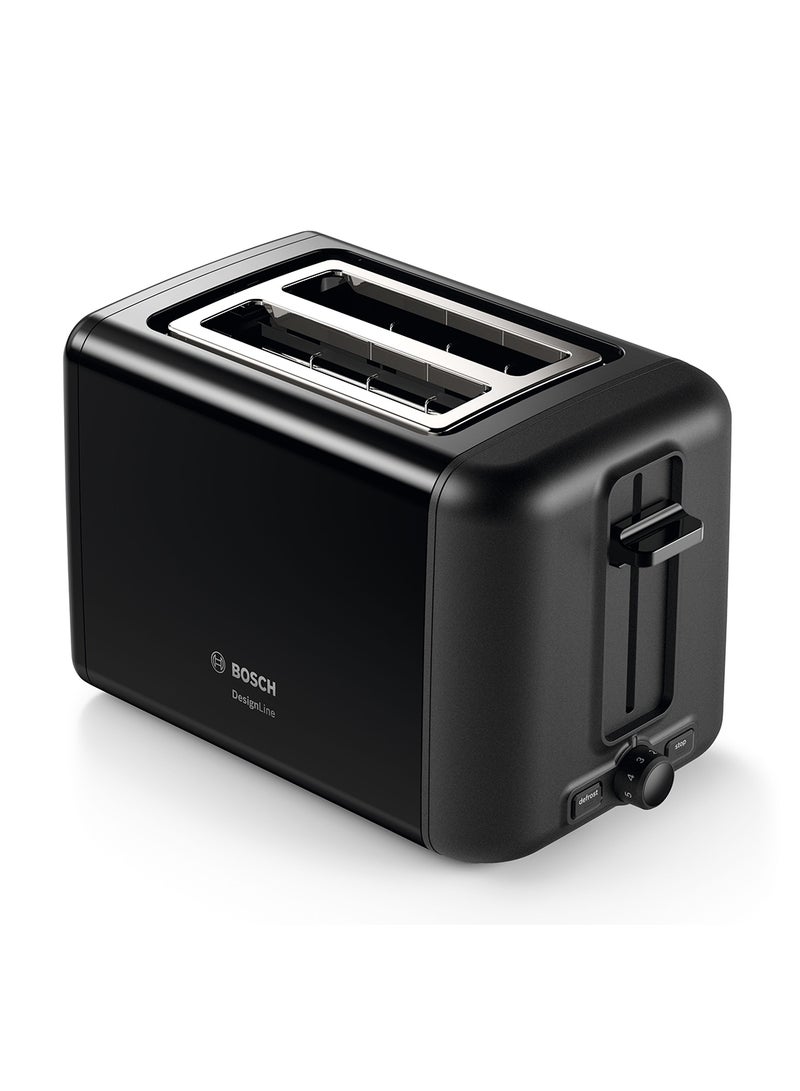 DesignLine Stainless Steel Toaster, Two Slice 970 W TAT3P423GB Black