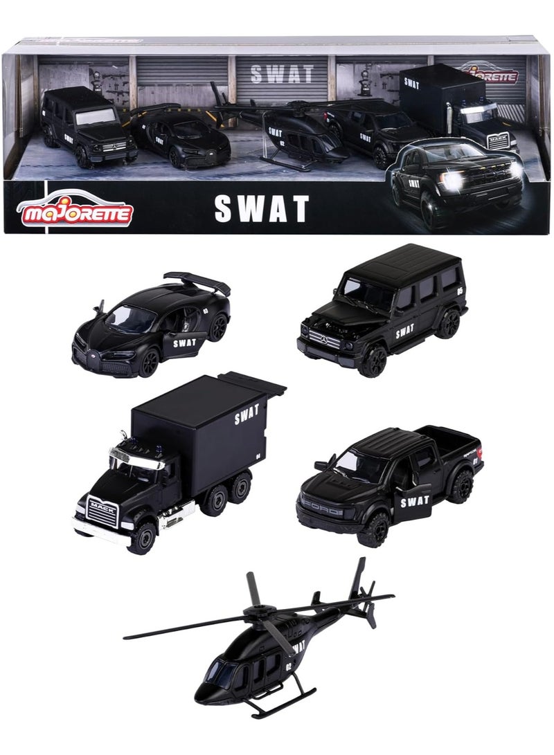 Majorette Swat Die Cast Model Car 5-Pieces Set