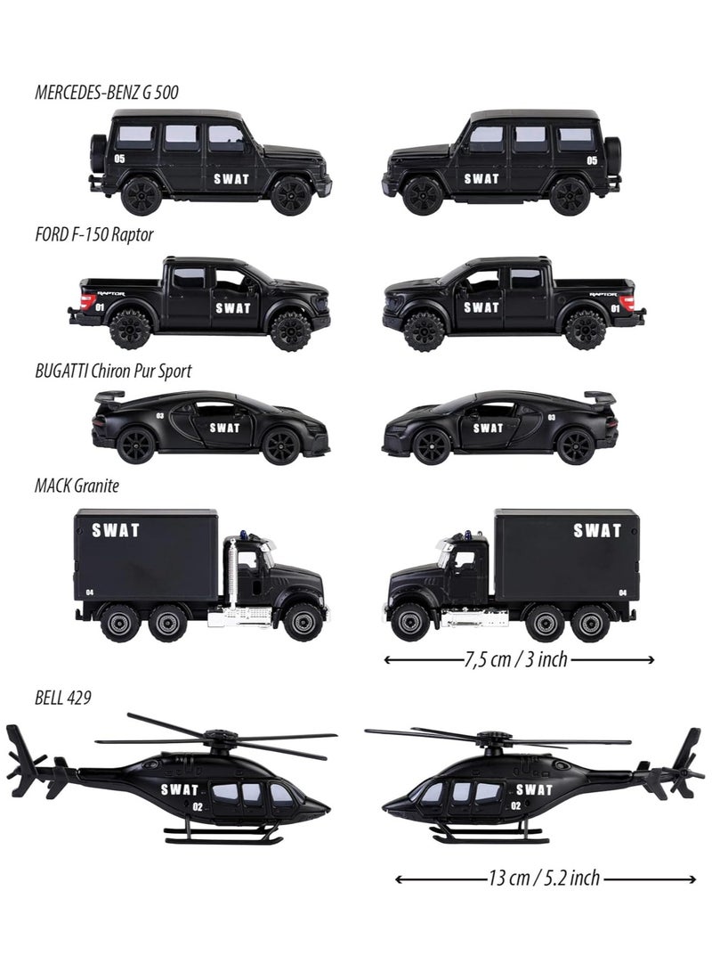 Majorette Swat Die Cast Model Car 5-Pieces Set