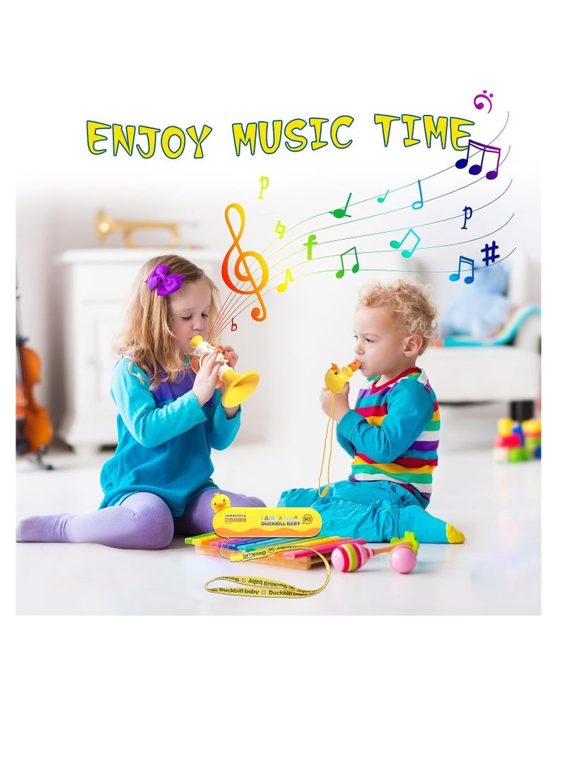 Musical Instruments Toy Set for Toddlers 1-3, Includes Trumpet, Harmonica, and Whistle, Perfect for Early Learning and Preschool Education, Ideal Birthday Gifts for Boys and Girls, 3 Pieces.