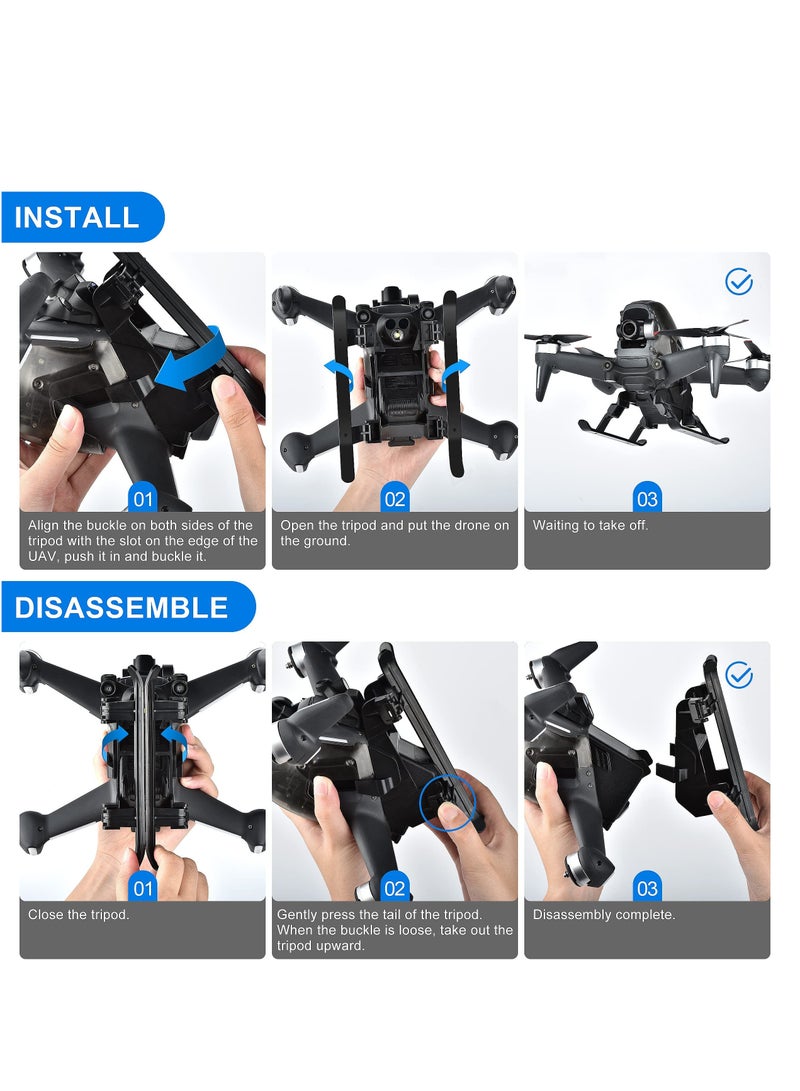 Landing Gear Leg for DJI FPV Drone, Foldable Height Extended Accessory with Control Sticks Storage Box, for DJI FPV Drone Combo Landing Legs Extension