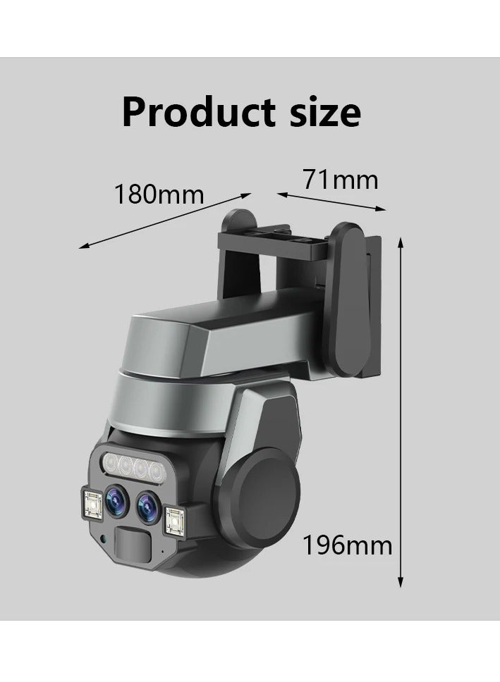 Home outdoor AI intelligent wifi, binocular 10x zoom, 6MP high-definition night vision, mobile phone remote monitoring, dual cam