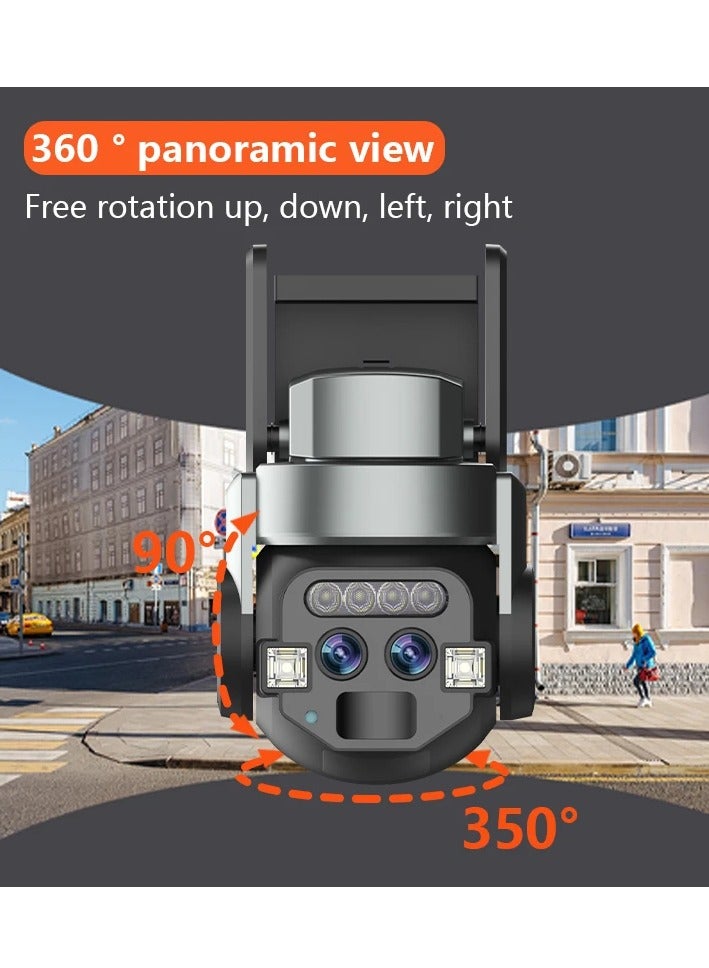 Home outdoor AI intelligent wifi, binocular 10x zoom, 6MP high-definition night vision, mobile phone remote monitoring, dual cam