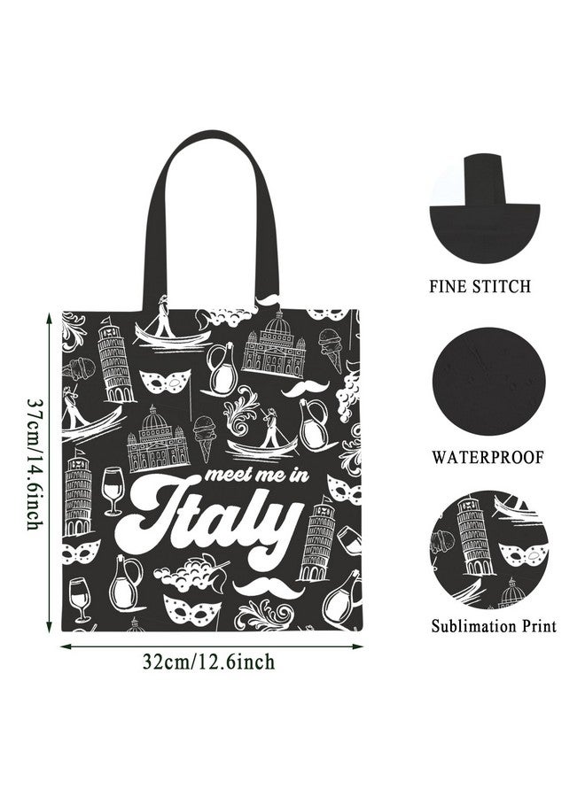 Italian Gift Italy Travel Gift Italy City Italy Trip Italy Trip Shopping Bag Tote Bag (Italy Black Tote)