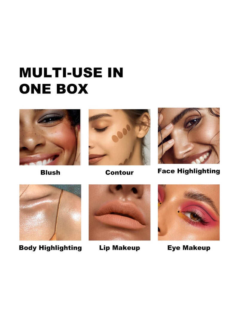 Cream Contour Stick Set - 6 Color Face Blush, Bronzer & Highlighter Makeup Collection, Blendable Putty Blush Palette, Lightweight & Perfect Gift for Women and Girls.