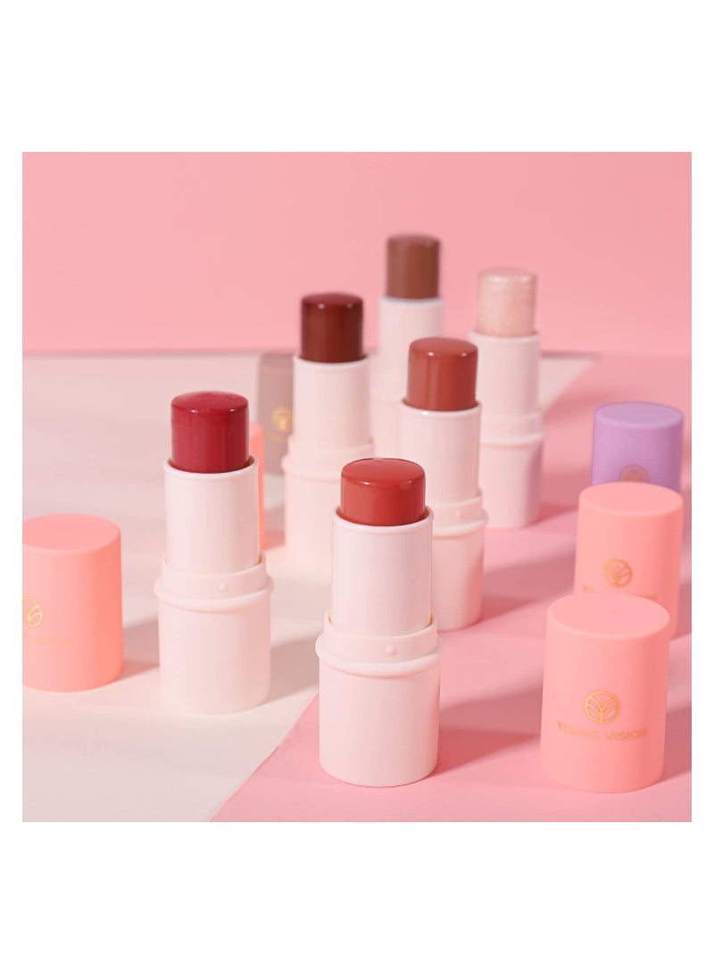 Cream Contour Stick Set - 6 Color Face Blush, Bronzer & Highlighter Makeup Collection, Blendable Putty Blush Palette, Lightweight & Perfect Gift for Women and Girls.