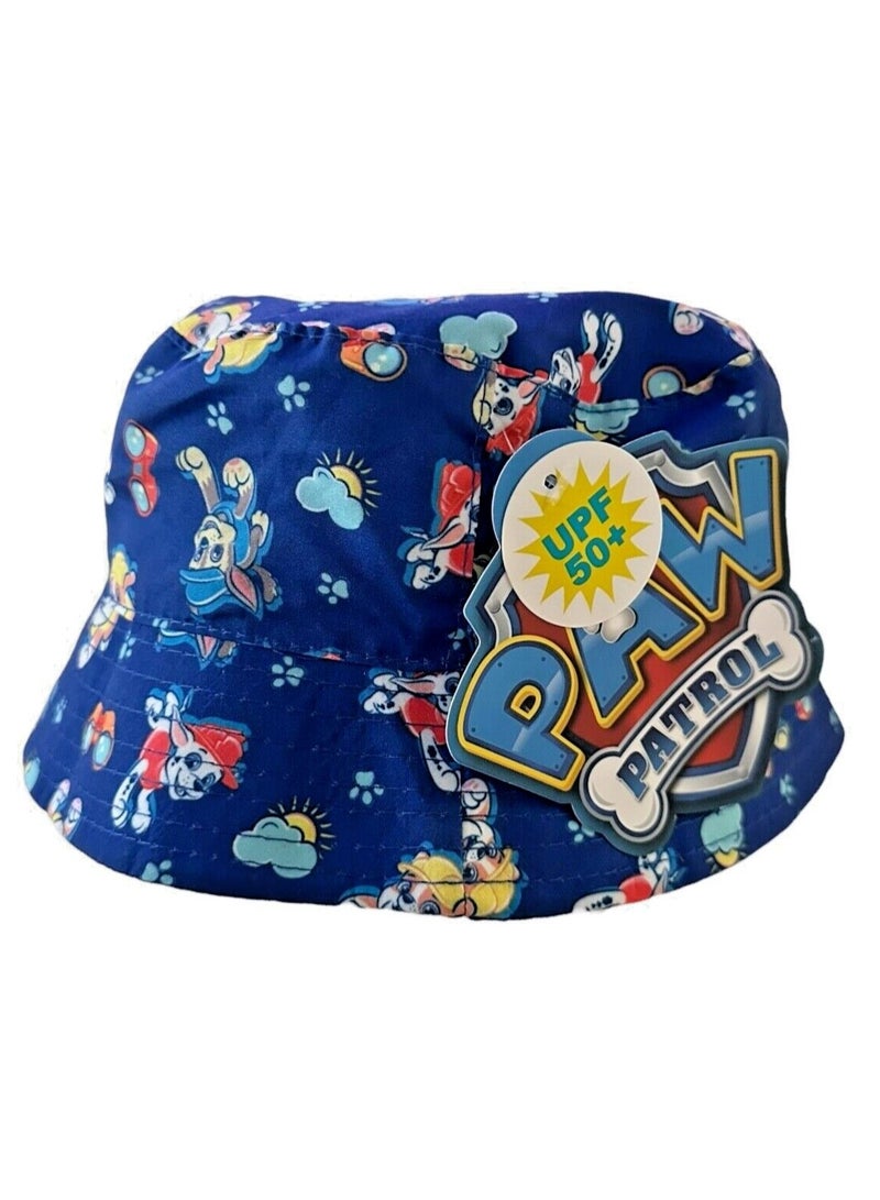 Paw Patrol Toddler Kids UPF 50+ Sun Protection Bucket Hat with Strap Blue