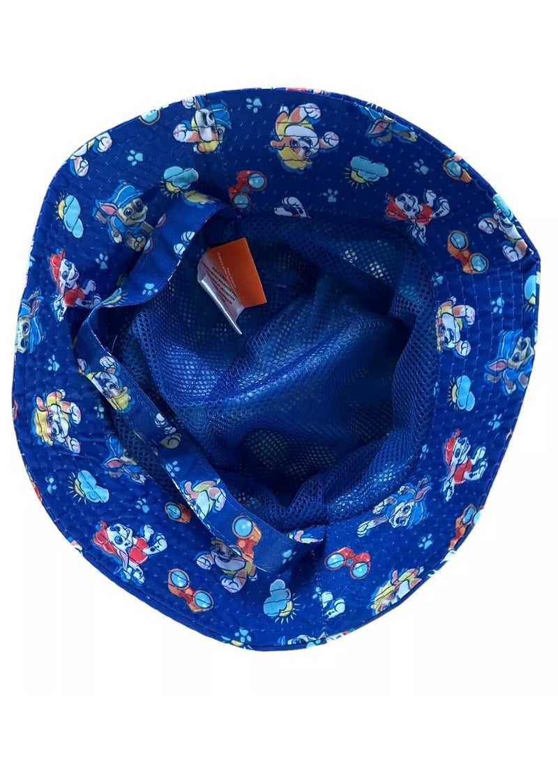 Paw Patrol Toddler Kids UPF 50+ Sun Protection Bucket Hat with Strap Blue