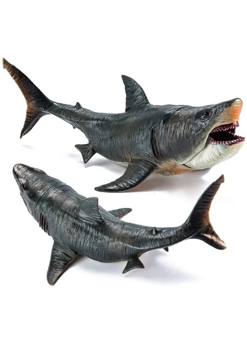 Large Shark Toys Megalodon Plastic Assorted Ocean Animal Shark Figurine Realistic Sea Creature Cognitive Toy Shark Figure for Collection Gift Bath Toy Cake Topper