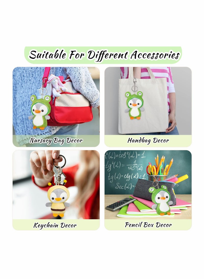 Cute Penguin Keychains 2 Pieces Stuffed Penguin Keychain Small Stuffed Animal 5 Inch Mini Penguin Plush Toys for Backpacks Accessories Kids Birthday Favors