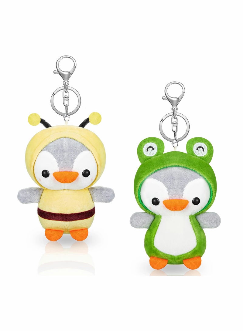 Cute Penguin Keychains 2 Pieces Stuffed Penguin Keychain Small Stuffed Animal 5 Inch Mini Penguin Plush Toys for Backpacks Accessories Kids Birthday Favors