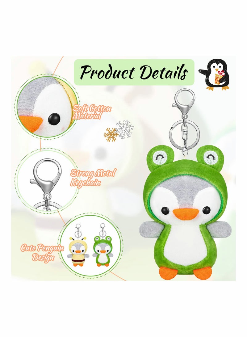 Cute Penguin Keychains 2 Pieces Stuffed Penguin Keychain Small Stuffed Animal 5 Inch Mini Penguin Plush Toys for Backpacks Accessories Kids Birthday Favors