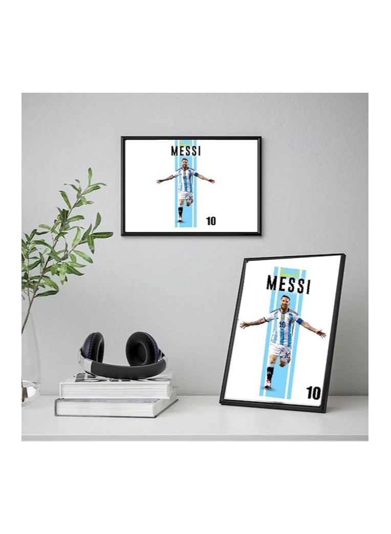 Football Superhero Messi A3 Printed Frame - Stunning Artwork for Any Fan's Collection - Perfect for Football Sports Fan - Gift for Argentina and Messi Fans