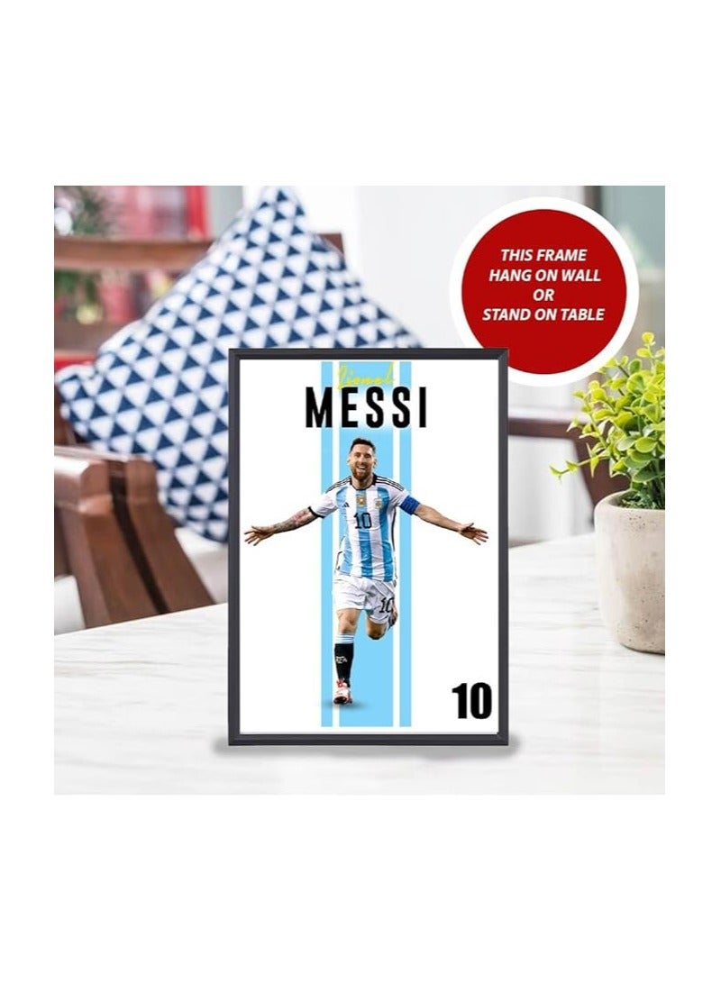 Football Superhero Messi A3 Printed Frame - Stunning Artwork for Any Fan's Collection - Perfect for Football Sports Fan - Gift for Argentina and Messi Fans