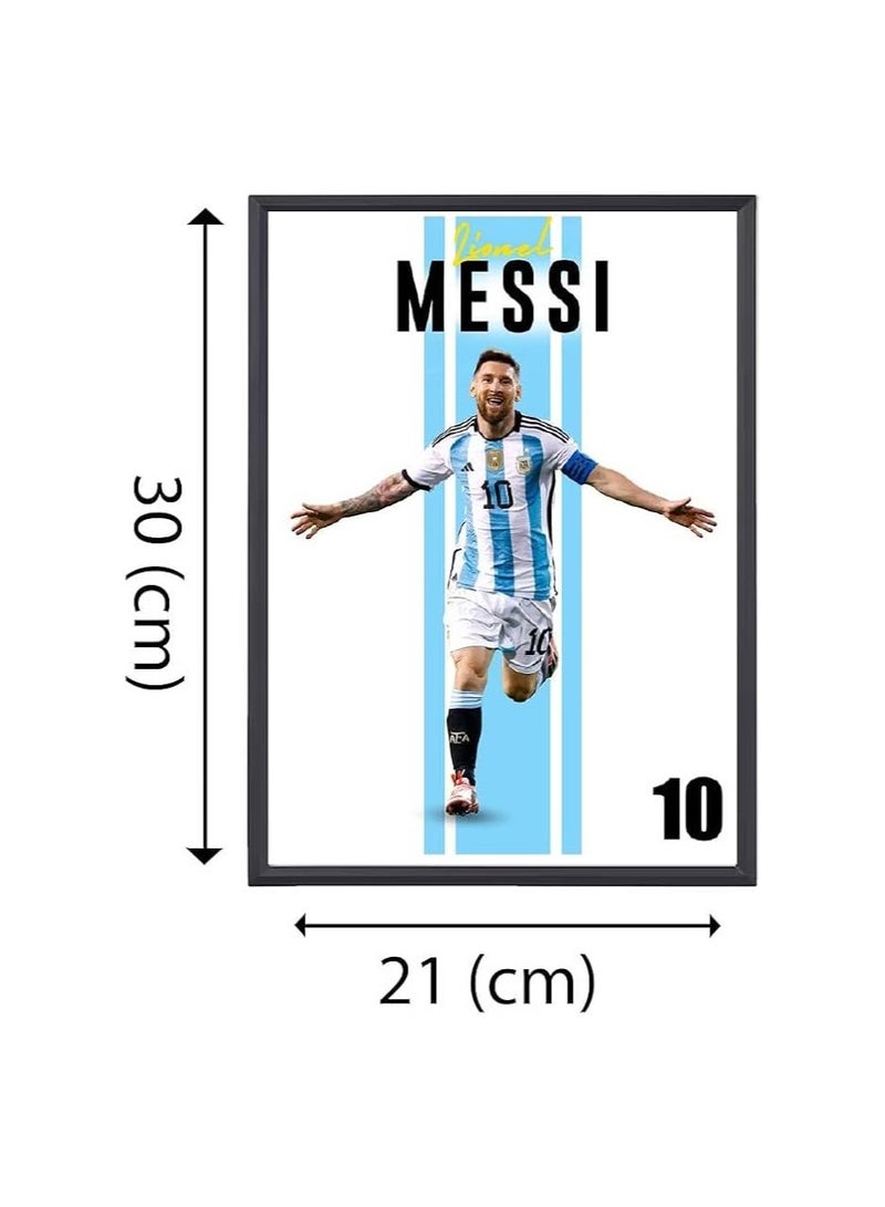 Football Superhero Messi A3 Printed Frame - Stunning Artwork for Any Fan's Collection - Perfect for Football Sports Fan - Gift for Argentina and Messi Fans