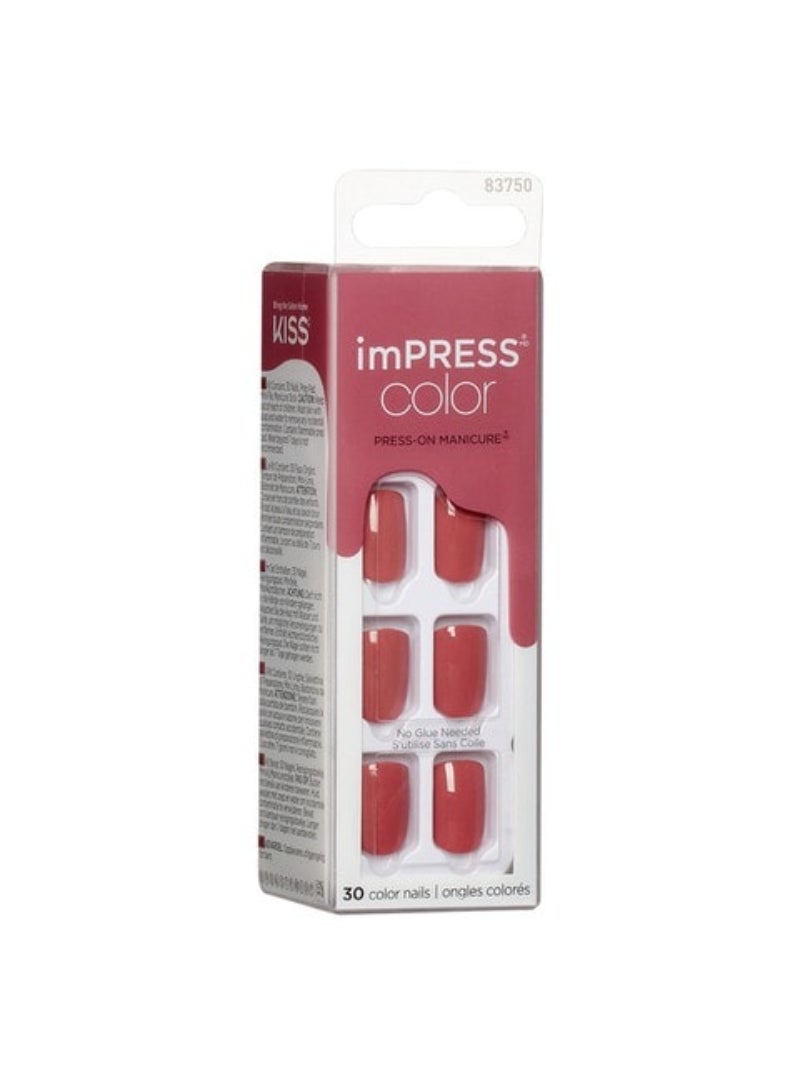 Kiss Impress Colour Press-On Manicure False Nails KIMC011C Platonic Pink