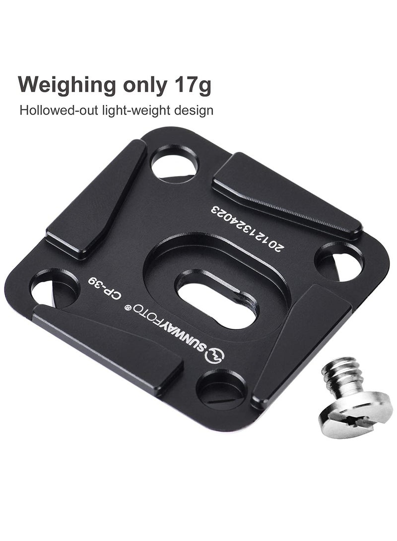 CP-39 Quick Release Plate for Cameras, One-Piece Design Compatible with Arca-Swiss and RRS, Ideal for Secure Mounting and Easy Access.