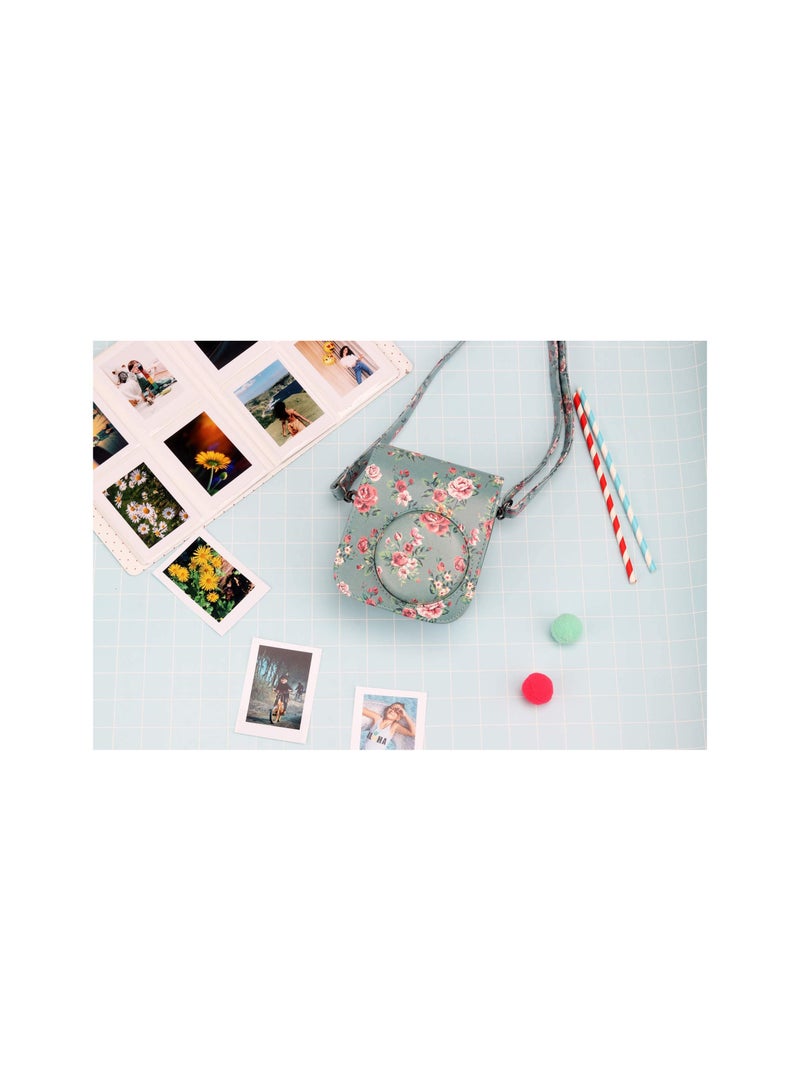 Premium Vegan Leather Protective Case for Fujifilm Instax Mini 11 Camera, Featuring Removable Adjustable Strap for Photographers and Enthusiasts.