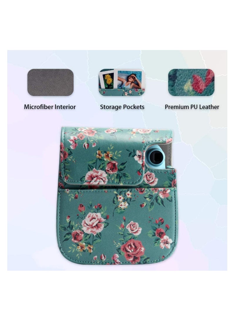 Premium Vegan Leather Protective Case for Fujifilm Instax Mini 11 Camera, Featuring Removable Adjustable Strap for Photographers and Enthusiasts.