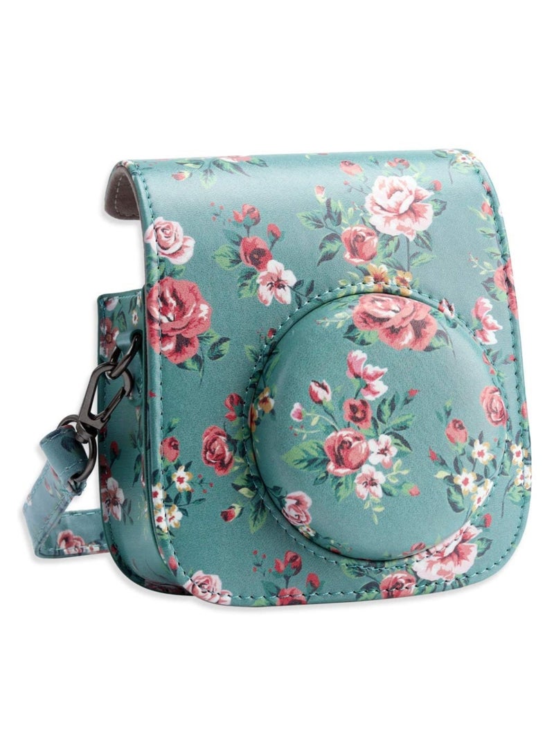 Premium Vegan Leather Protective Case for Fujifilm Instax Mini 11 Camera, Featuring Removable Adjustable Strap for Photographers and Enthusiasts.