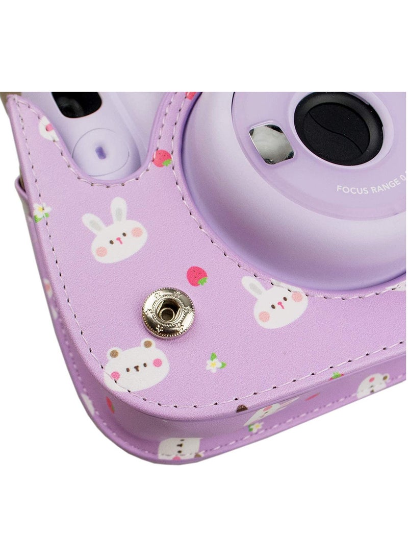 PU Leather Vintage Camera Bag Cover for Fujifilm Instax Mini 11/9/8/8+ with Adjustable Shoulder Strap - Stylish Protection for Your Mini Instant Camera