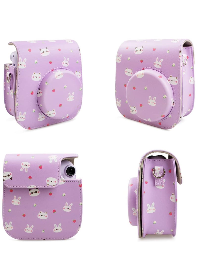 PU Leather Vintage Camera Bag Cover for Fujifilm Instax Mini 11/9/8/8+ with Adjustable Shoulder Strap - Stylish Protection for Your Mini Instant Camera