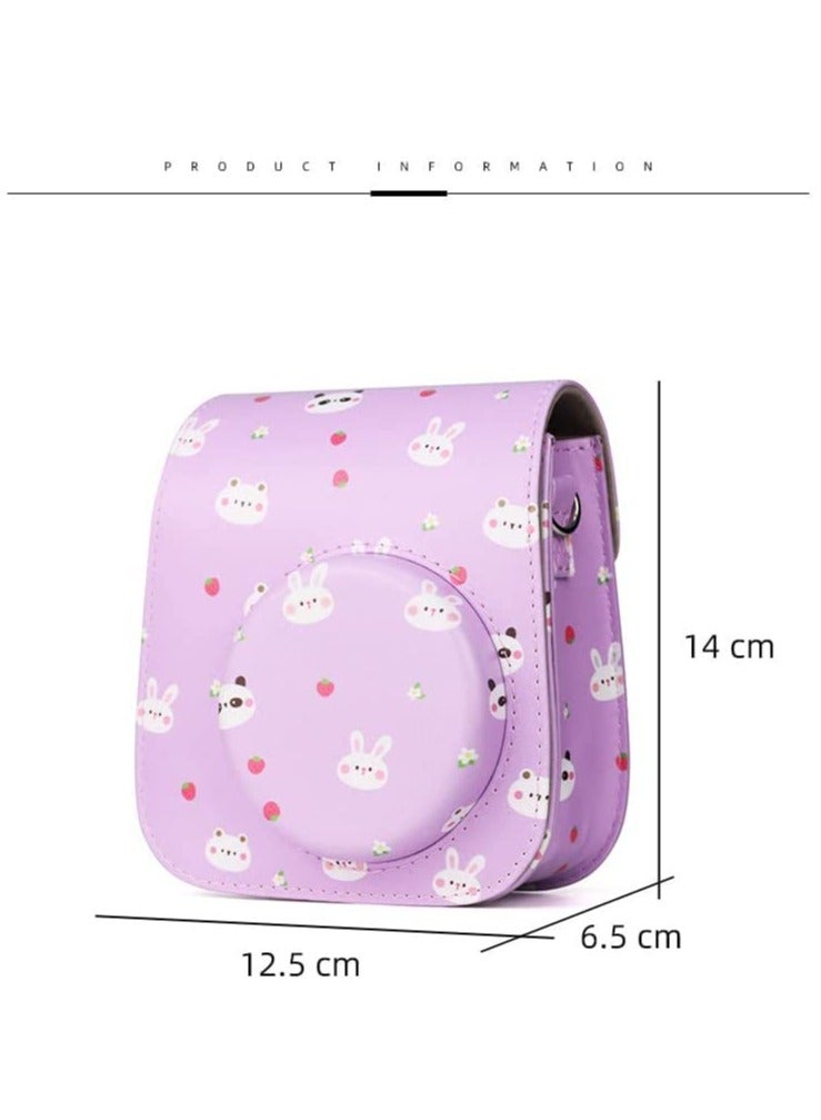 PU Leather Vintage Camera Bag Cover for Fujifilm Instax Mini 11/9/8/8+ with Adjustable Shoulder Strap - Stylish Protection for Your Mini Instant Camera