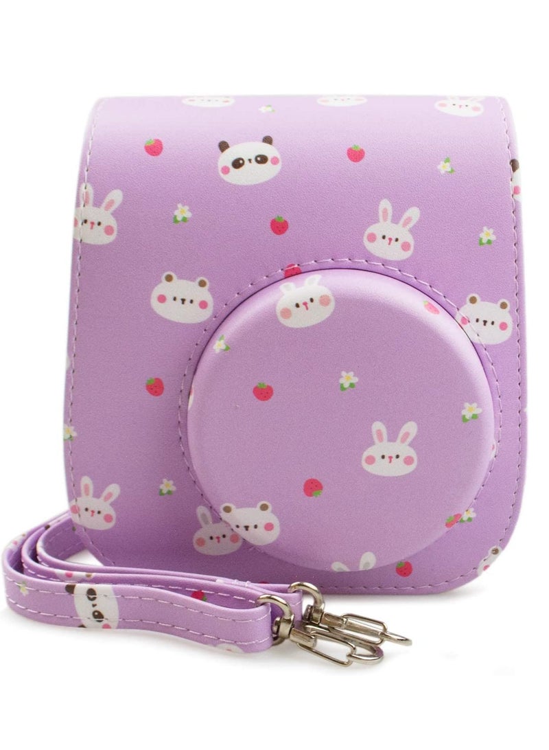PU Leather Vintage Camera Bag Cover for Fujifilm Instax Mini 11/9/8/8+ with Adjustable Shoulder Strap - Stylish Protection for Your Mini Instant Camera