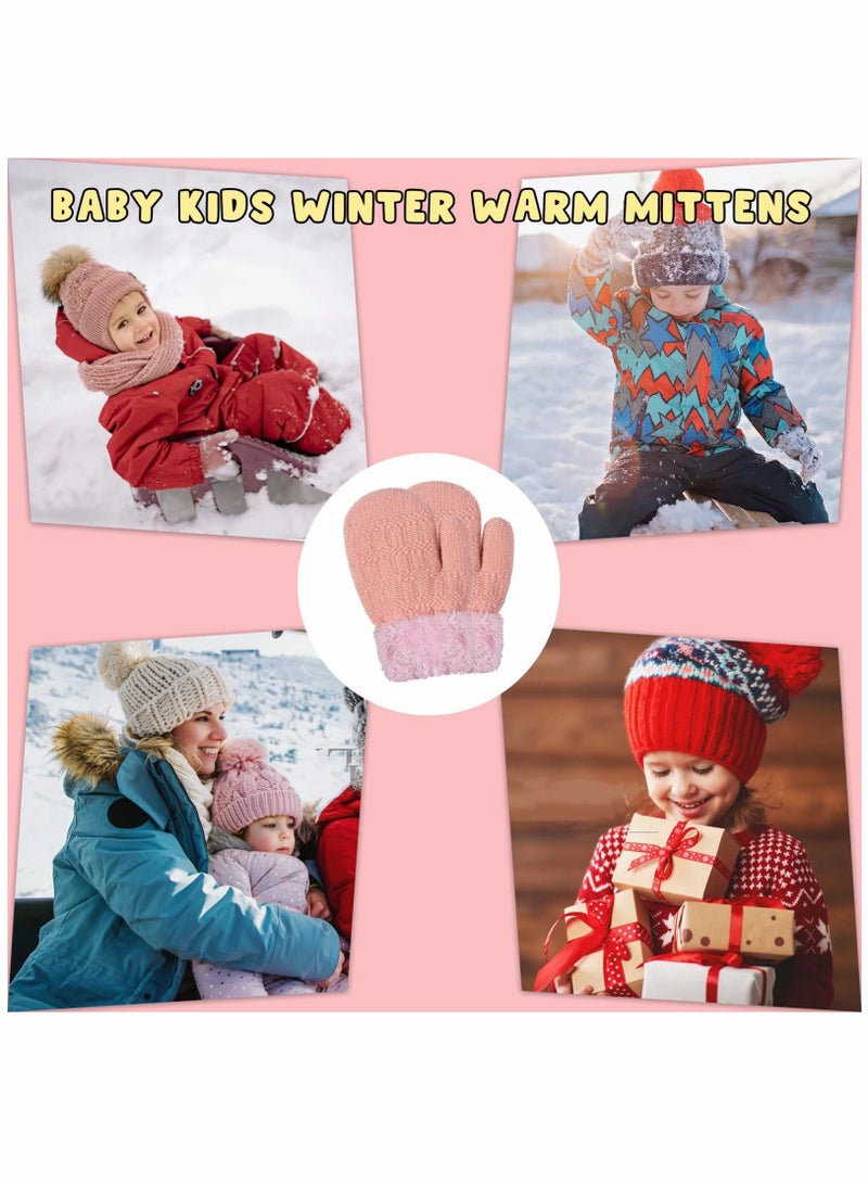 Cute and Warm Fleece-Lined Winter Mittens for Baby, Kids, Toddlers, and Newborns - Thick Thermal Gloves for Boys and Girls, Unisex Design for Ultimate Comfort and Warmth.