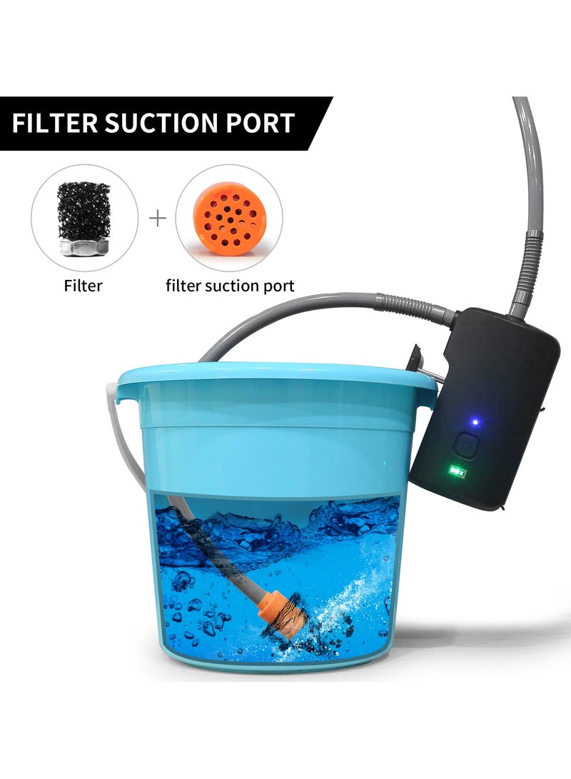 Portable Outdoor Shower, 4400mA Detachable Battery, USB Charging, LED Lighting, Battery Campsite Shower, Self Suction Water Pump, for Camping, Hiking, Traveling