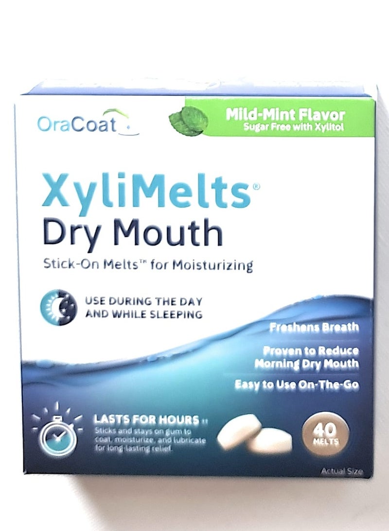 OraCoat, XyliMelts for Dry Mouth, Mild-Mint, 40 Melts