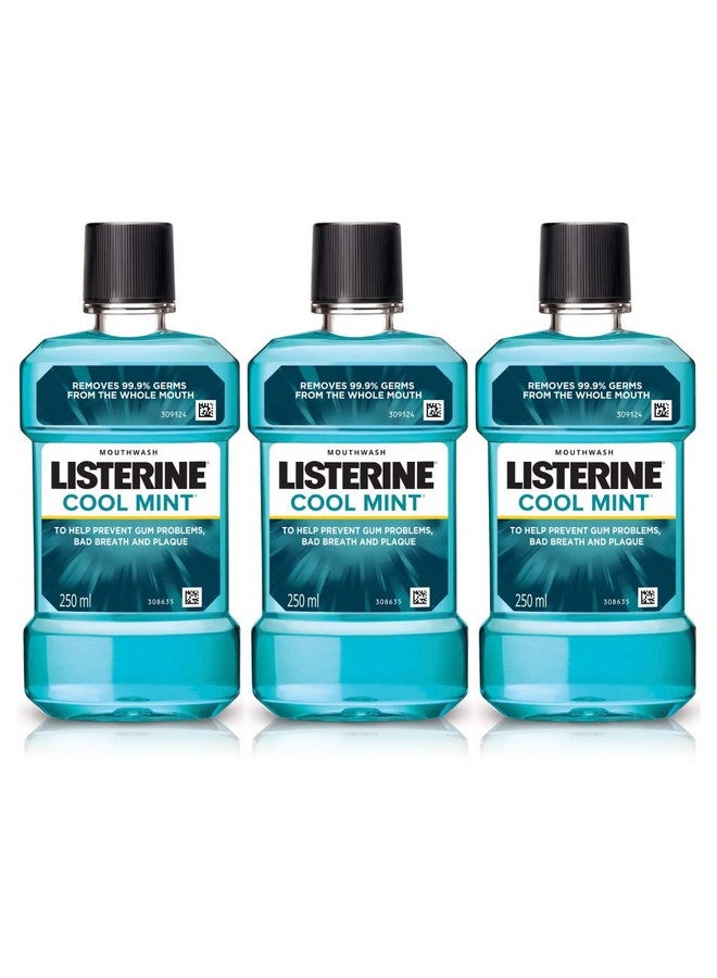 Cool Mint Mouthwash Liquid Removes 99.9% Germs 250Ml Combo Pack Of 3 (Buy 2 Get 1 Free)