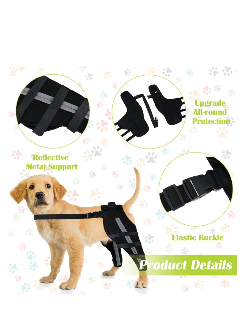 Dog Knee Brace Leg Braces with Metal Hinged Flexible Support and Reflective Seat Belts for Wounds Heals Prevents Injuries Sprains from Arthritis Small