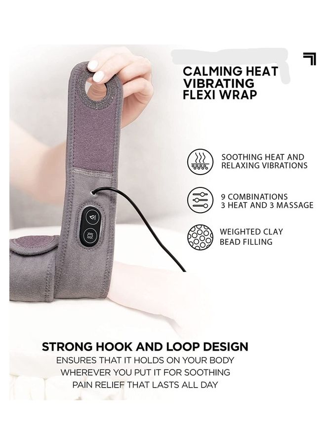 Portable Electric Heating Pad With Vibrations And Clay Beads Filling 3 Heat 3 Massage Settings 9 Combinations For Neck Back Pain Relief Flexible Reusable