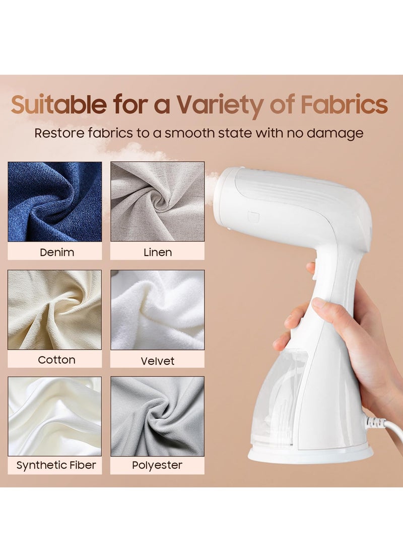 Portable 1500W Travel Clothes Steamer - Handheld Fabric Iron with Fast 15S Heat-Up, Wrinkle Remover for Soft & Smooth Garments, Ideal for Travel and Home Use.