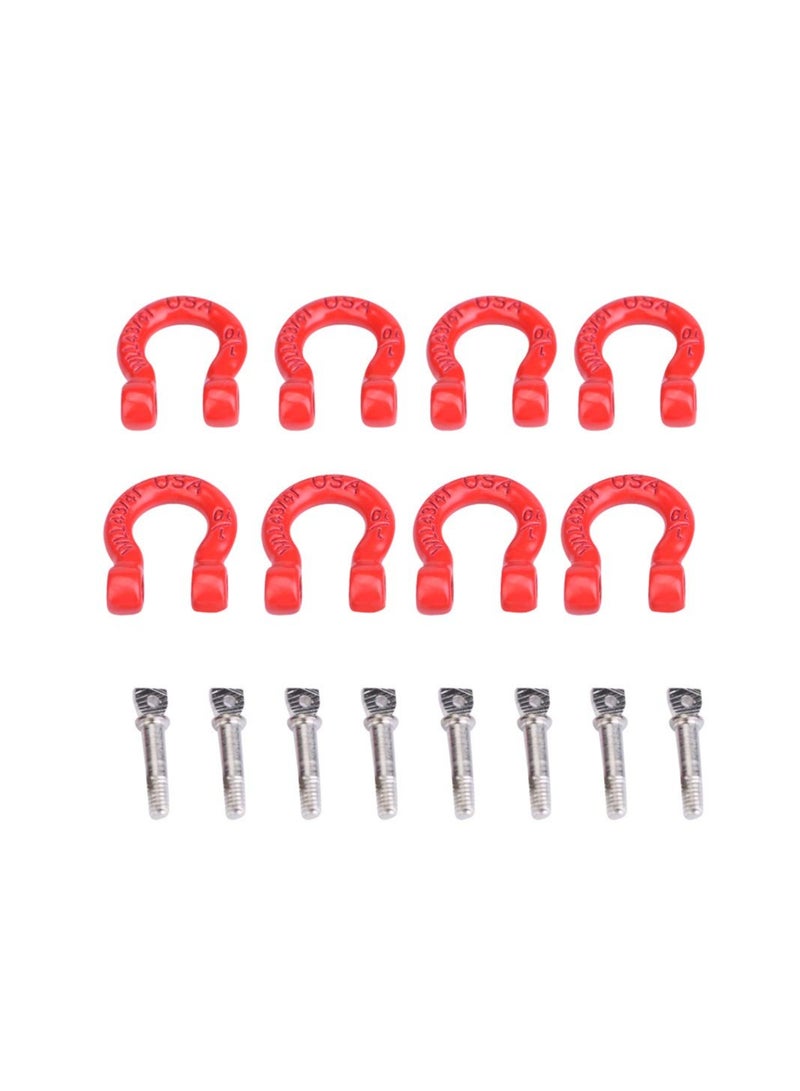 8pcs Metal RC Tow Hook and Trailer Buckle Set, Tow Shackle Lock Catch Accessories for RC Crawler Cars, Compatible with Axial SCX10, CC01, D90, D110, TF2 Rock Climbing Vehicles.