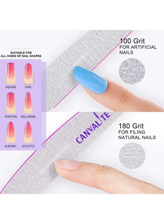 10 Pcs Nail File Professional Nail Files Reusable Double Sided Emery Board(100180 Grit) Nail Styling Tools For Home And Salon Use