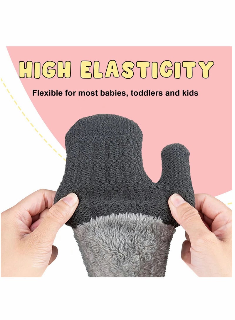 Cute and Warm Fleece-Lined Winter Mittens for Baby, Kids, Toddlers, and Newborns - Thick Thermal Gloves for Boys and Girls, Unisex Design for Ultimate Comfort and Warmth.