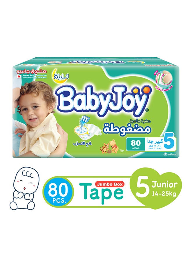 Compressed Diamond Pad Junior Diapers, Jumbo Pack, (14-25 Kg), 80 Count