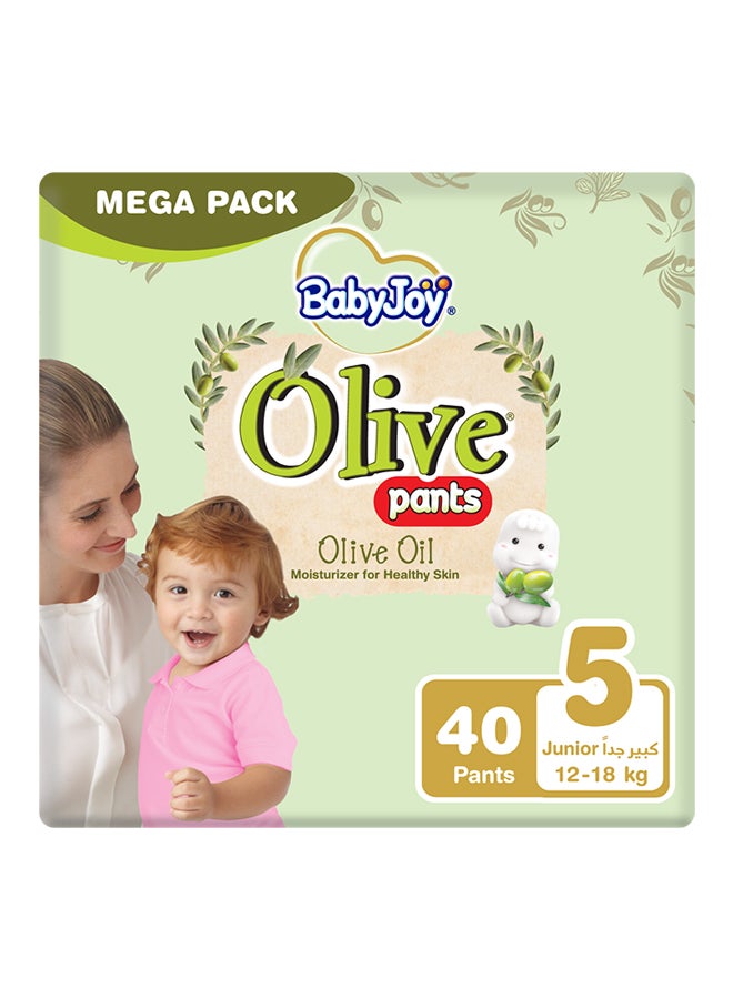 Olive Pants, Size 5 Junior, Mega Pack, 12-18 Kg, 40 Count