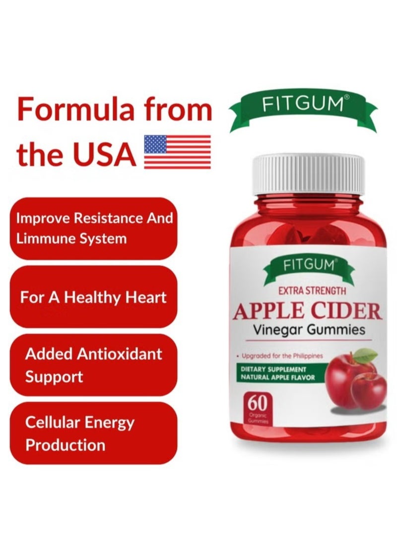 Apple Cider Vinegar Gummies Fitgum Original Apple Cider Gummies For Weight Loss 60pcs