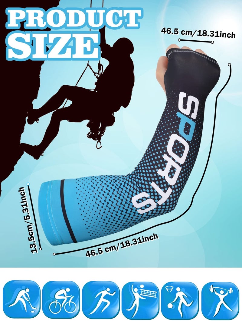 4 Pairs UV Sun Protection Arm Sleeves Cooling Sports Sleeve Anti Slip Sleeves Ice Silk Sun Sleeves Arm Covers Arm Sun Sleeves Compression UV Protection Cooling for Men Women